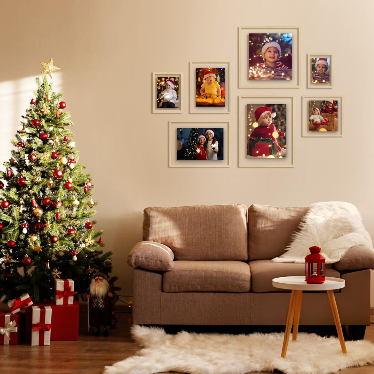 Egofine 11x14 Floating Frames Set of 2, Double Plexiglass Picture Frame, Made of Solid Wood Display Any Size Photo up to 11x14, Wall Mount or Tabletop Standing, Natural Wood
