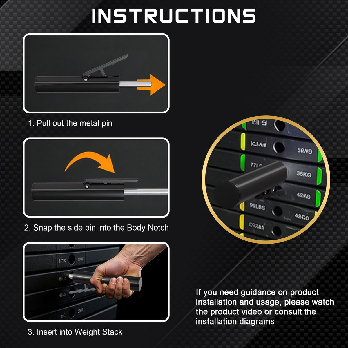 AMWBSR Upgraded Drop Set Pins for Gym - Quick Release Weight Stack Pins for Gym Strength Training Equipment Accessories, Easy Transition to Lower Weights for More Reps, Universal Fit