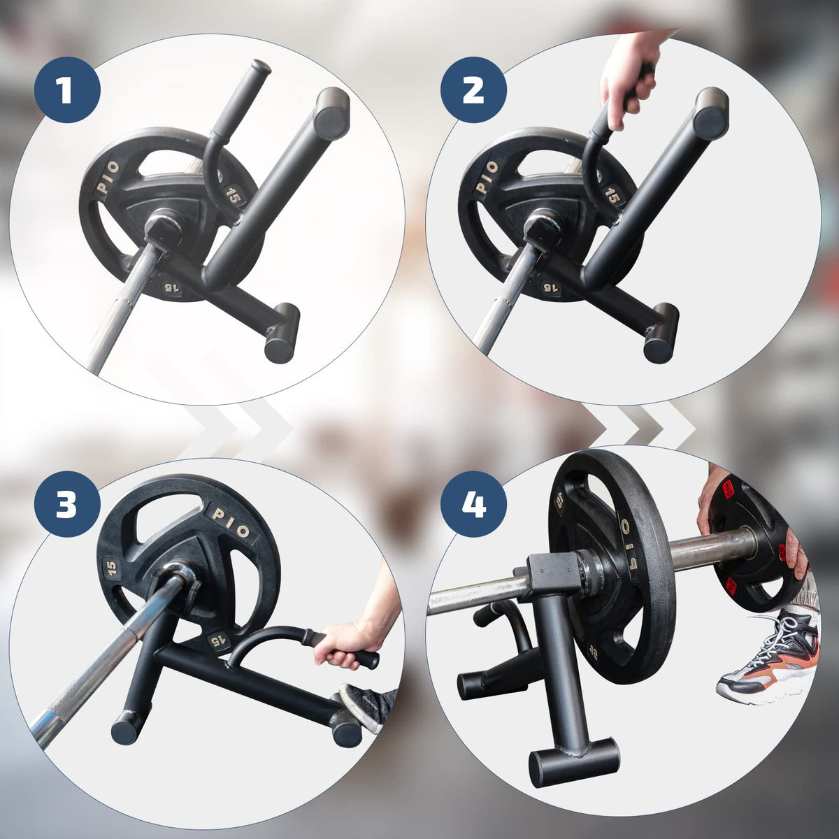Deadlift Jack Barbell Stand,Barbell Stand for Weight Training Home Gym Easily Unload and Load 600lbs Barbell Plates for Deadlift Exercise (2 PCS)