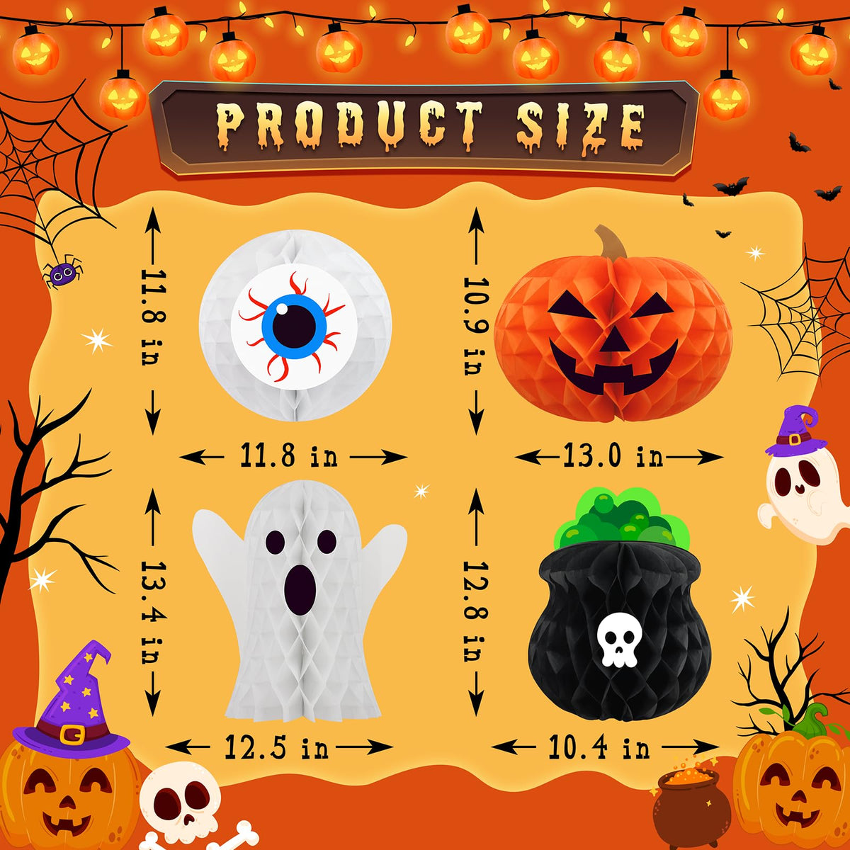 Halloween Birthday Decorations – Halloween Table Centerpieces, Honeycomb Decor for Theme Party Supplies