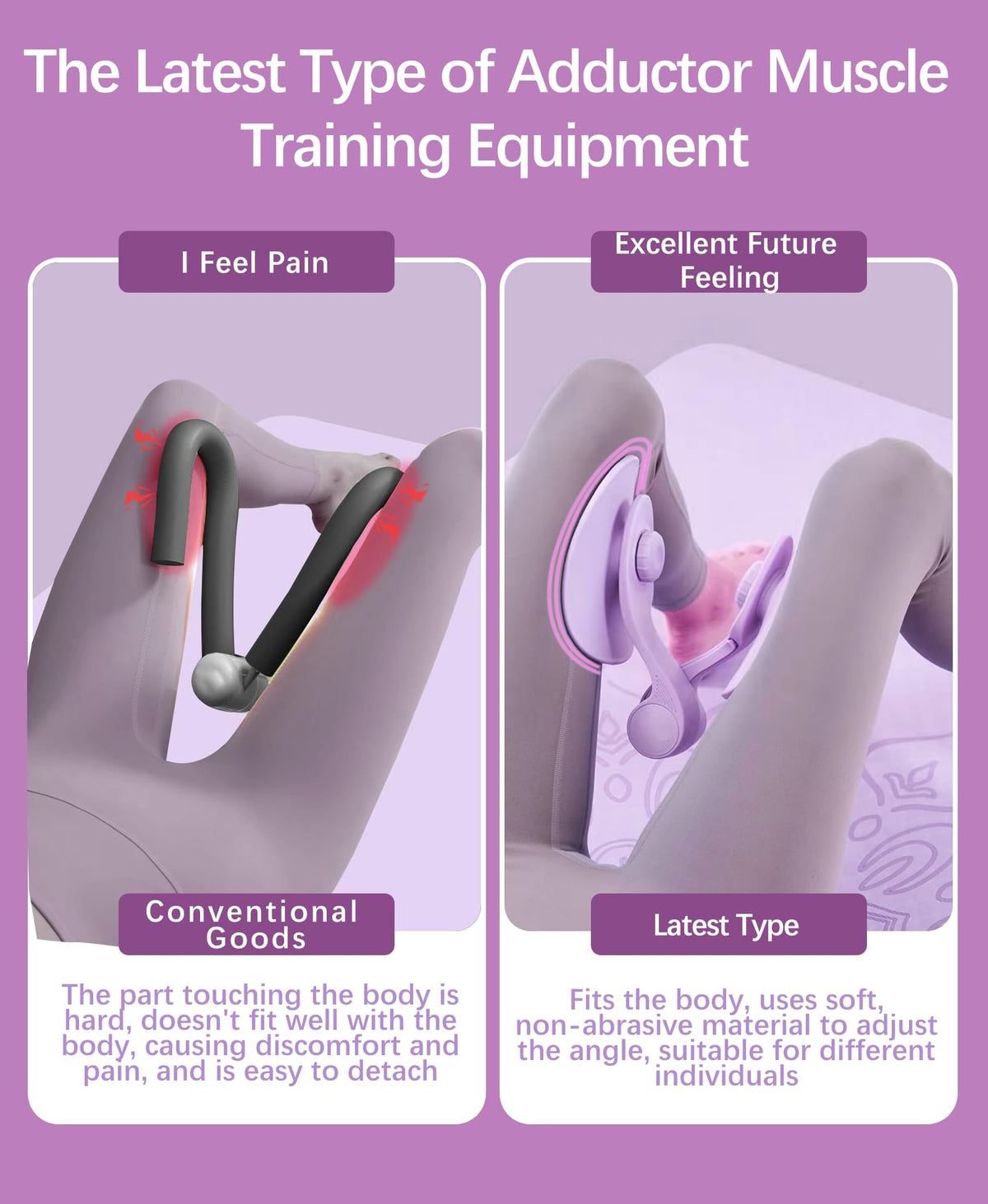 Tinrief 35 LB Thigh Exerciser Kegel Exerciser, Pelvic Floor Trainer, Kegel Trainer for Postpartum Rehabilitation, Trimmer Inner Thigh, Thigh Toner Workout (35LB Purple)