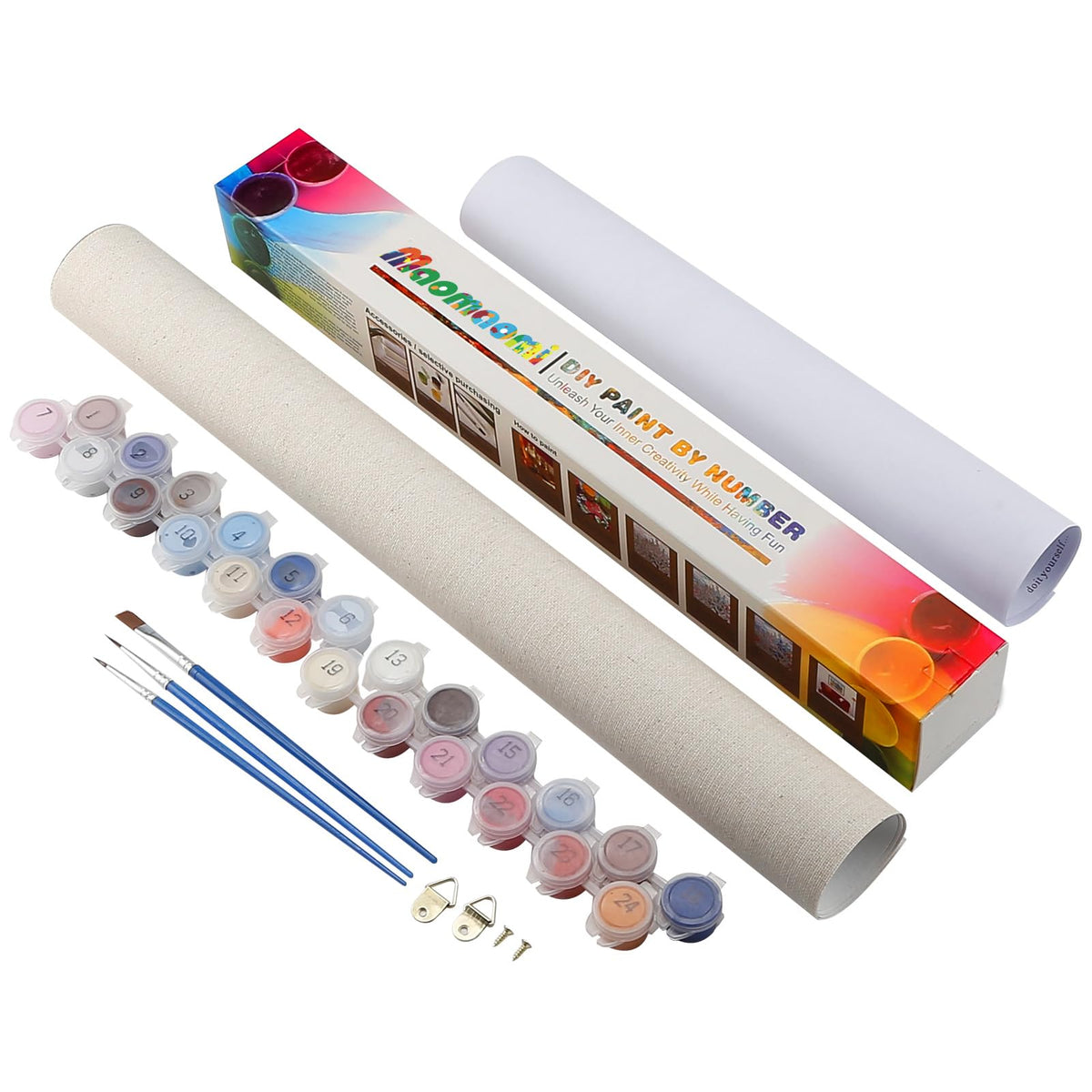 Maomaomi Paint by Numbers DIY Acrylic Painting Kit for Kids & Adults Beginner – 16" Wx20 L Color Dog Pattern