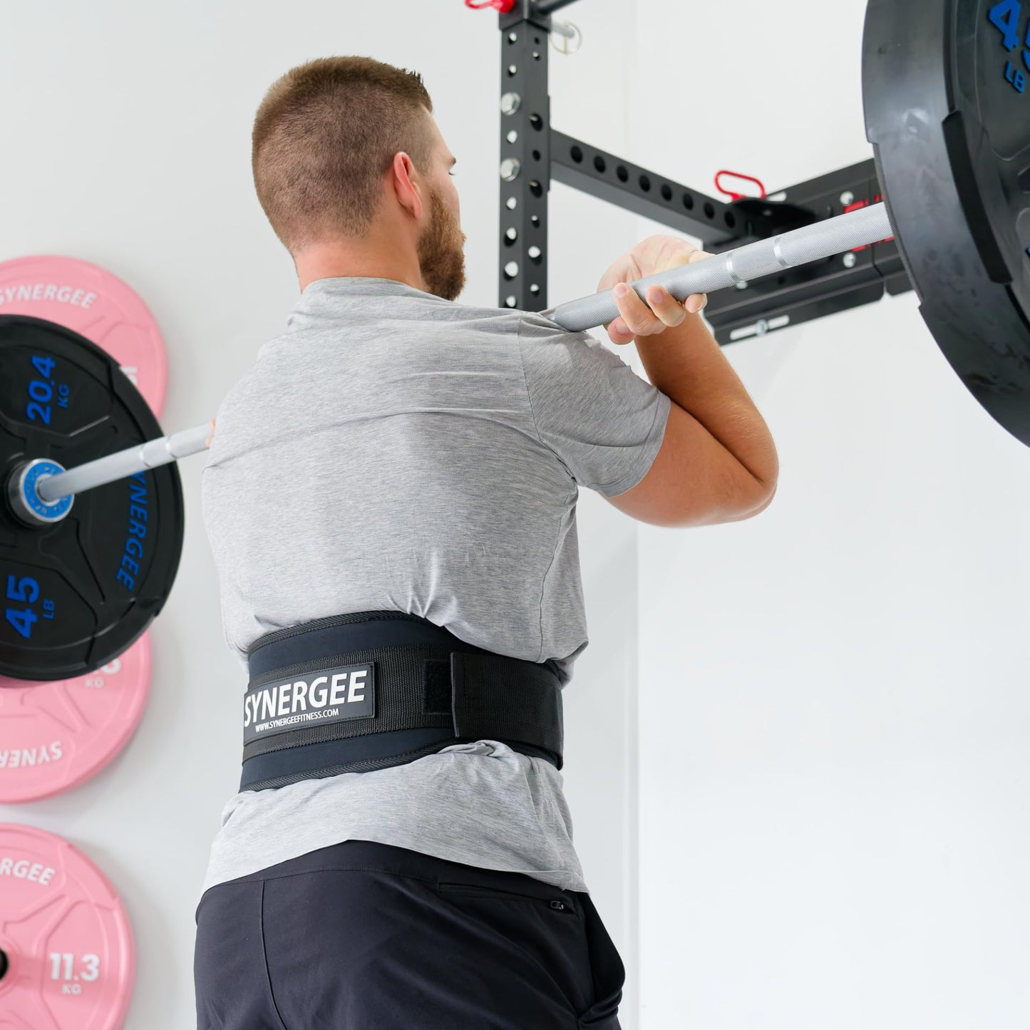 Synergee Weightlifting Belt 5” Padded Support for Squats Deadlifts Powerlifting & Cross Training - X-Large