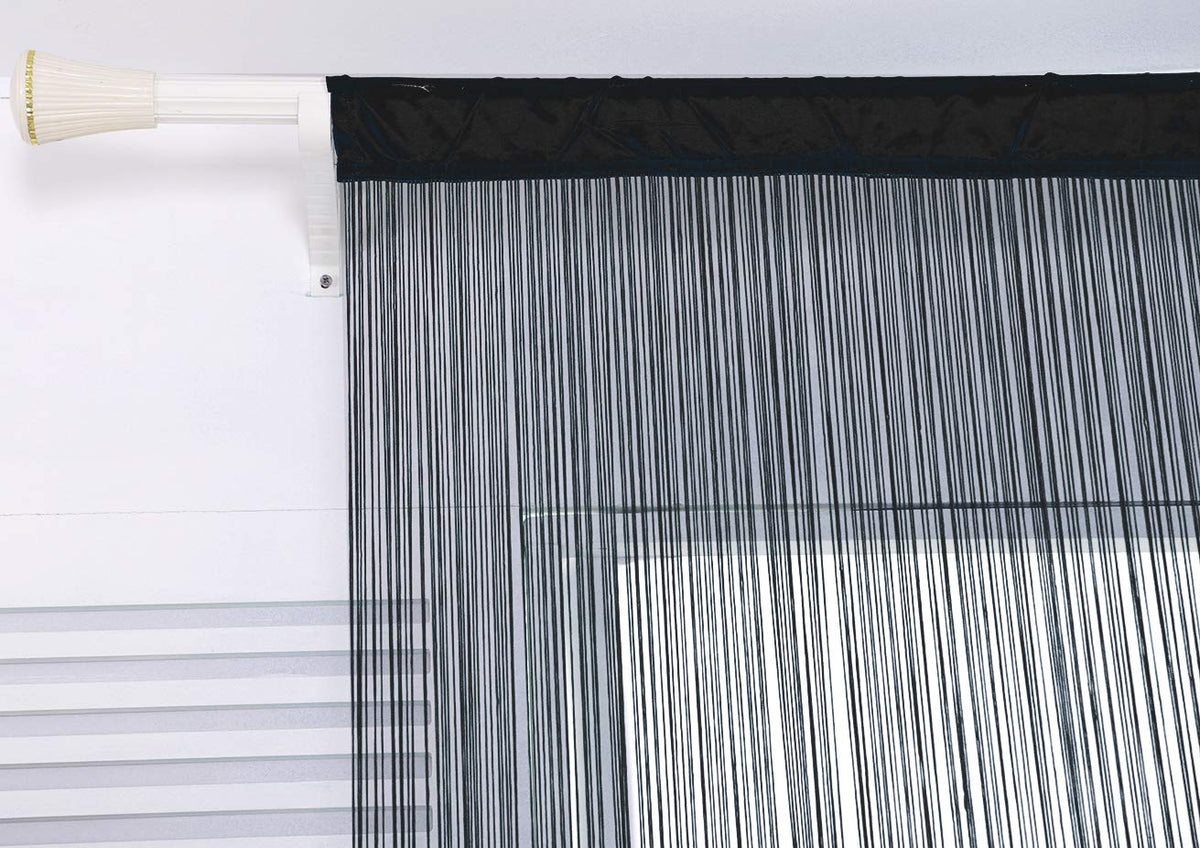 HSYLYM Spaghetti String Curtains for Doorways Privacy Door Frame Tassel Hippy Wall Kitchen Hallway Boho Fringe Curtain Hanging Door Room Dividers Decor 1 Panel（39×79in/100×200cm,Black）