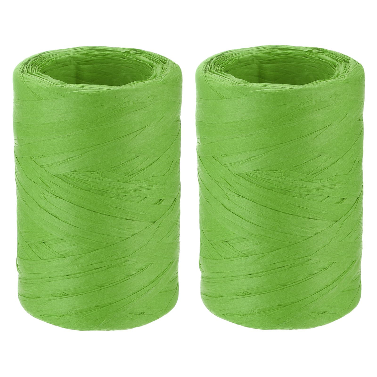 MECCANIXITY 2 Rolls Raffia Paper Ribbon Bulk,1/4 Inch Wide 110 Yards Light Green Twine String Paper Yarn for DIY Craft Weaving, Decoration, Gift Wrapping