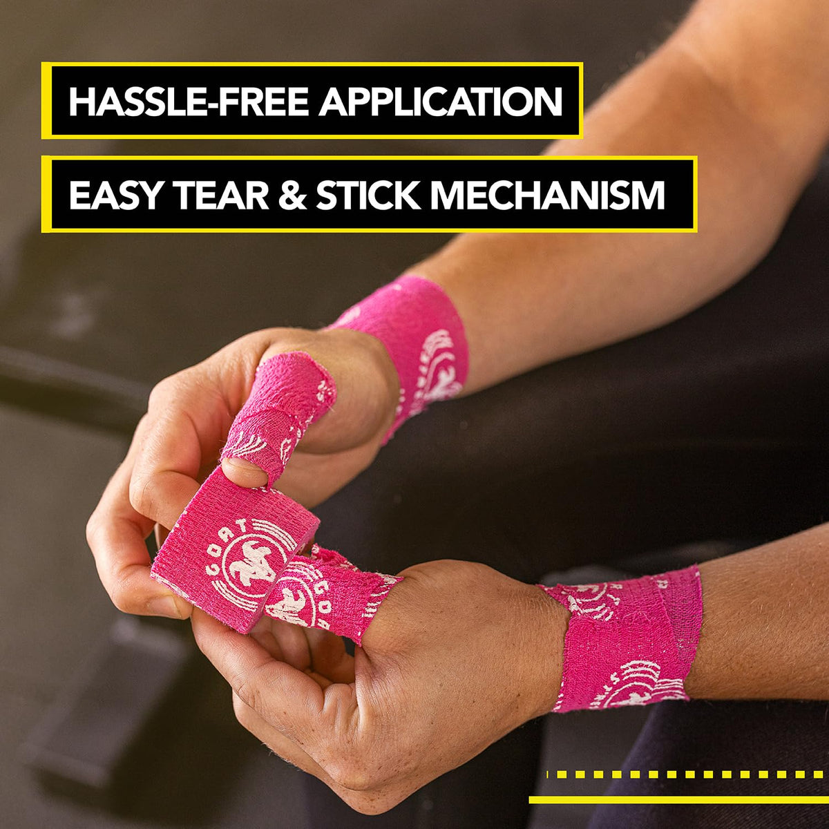 Goat Tape Super Stretchy Thumb Tape - Weightlifting Hook Grip Tape & WOD Tape for Cross Training, Gym Workout Tape, Athletic Finger Wrap - Flexes with Every Move - 15 Feet per Roll (Black 2-Pack)