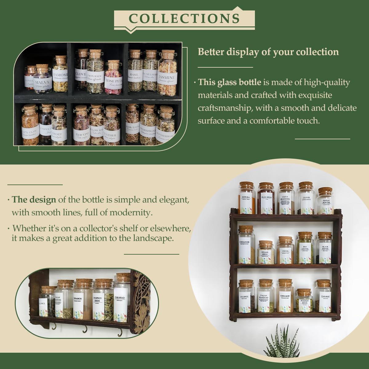 40-Pack 1.35 oz (40 ml) Glass Bottles with Cork Stoppers – for Spell Bottles, Spice Jars, DIY Party Favors, Travel Memories & Plant Propagation – Empty Recyclable Containers for Crafts, Kitchen,Décor