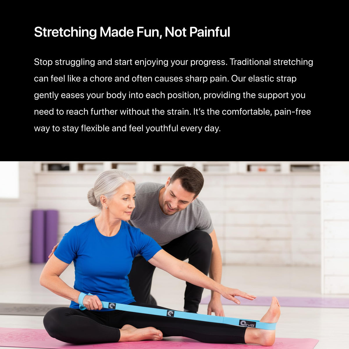 Stretch Out Strap | Hamstring Stretcher | Workout Straps | Stretching Equipment | Yoga Bands for Physical Therapy Strap | Yoga Accessories for Stretching Straps | Hip Stretcher | Exercise belt | Blue