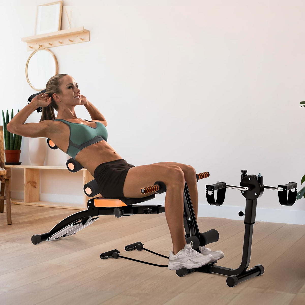 Adjustable Ab Machine for Stomach Workout, Multi-Functional Ab Crunch Trainer Bench, Abdominal Exercise Machine for Core, Legs, Arms – Maquina para Abdominales en Casa