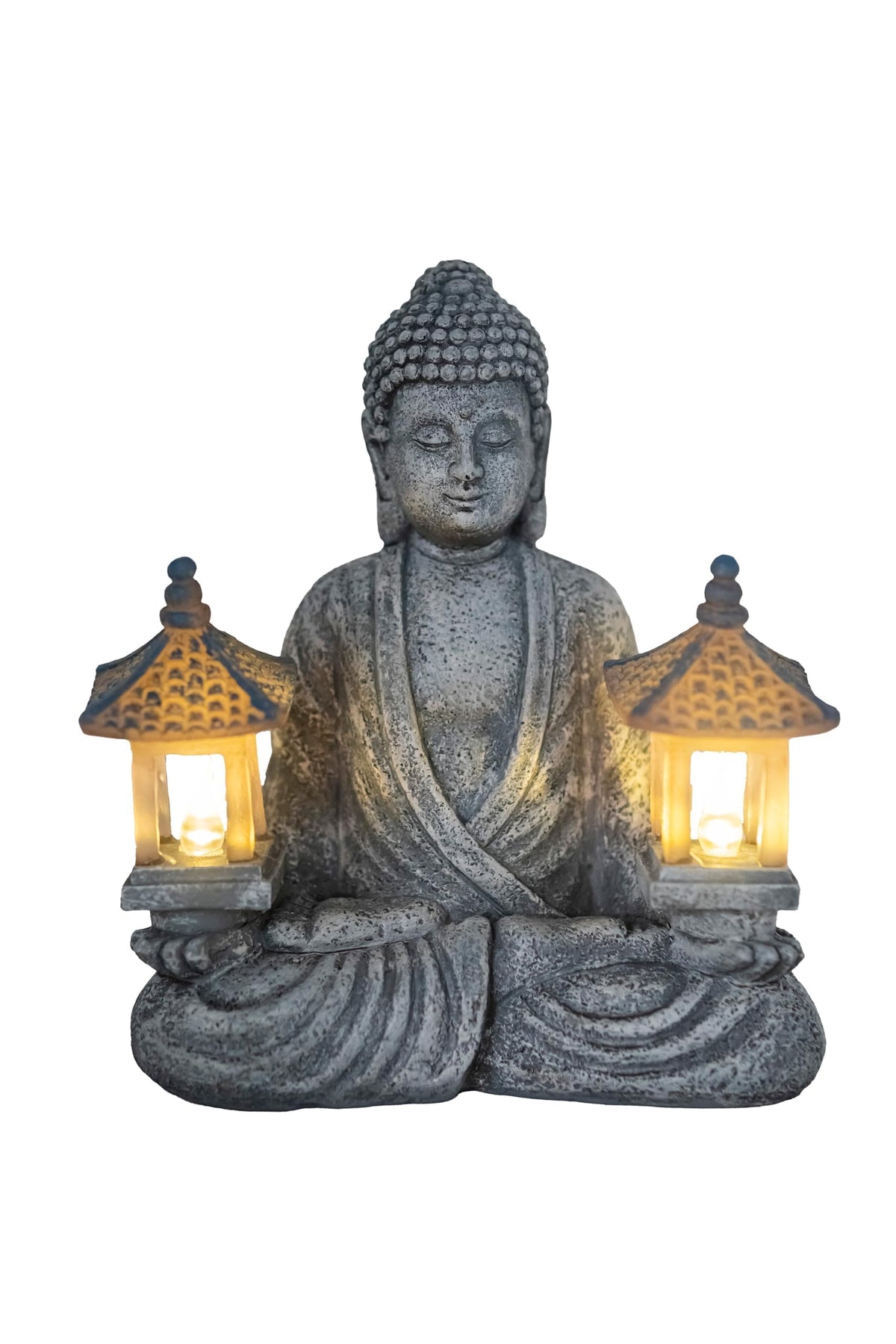 Dcmkimilv Buddha Outdoor Solar Figurine Decor Light, Meditation Small Elegant Garden Statues, Gifts for Mom, Halloween Décor Waterproof Patio Balcony Yard Lawn Ornament 8.66”