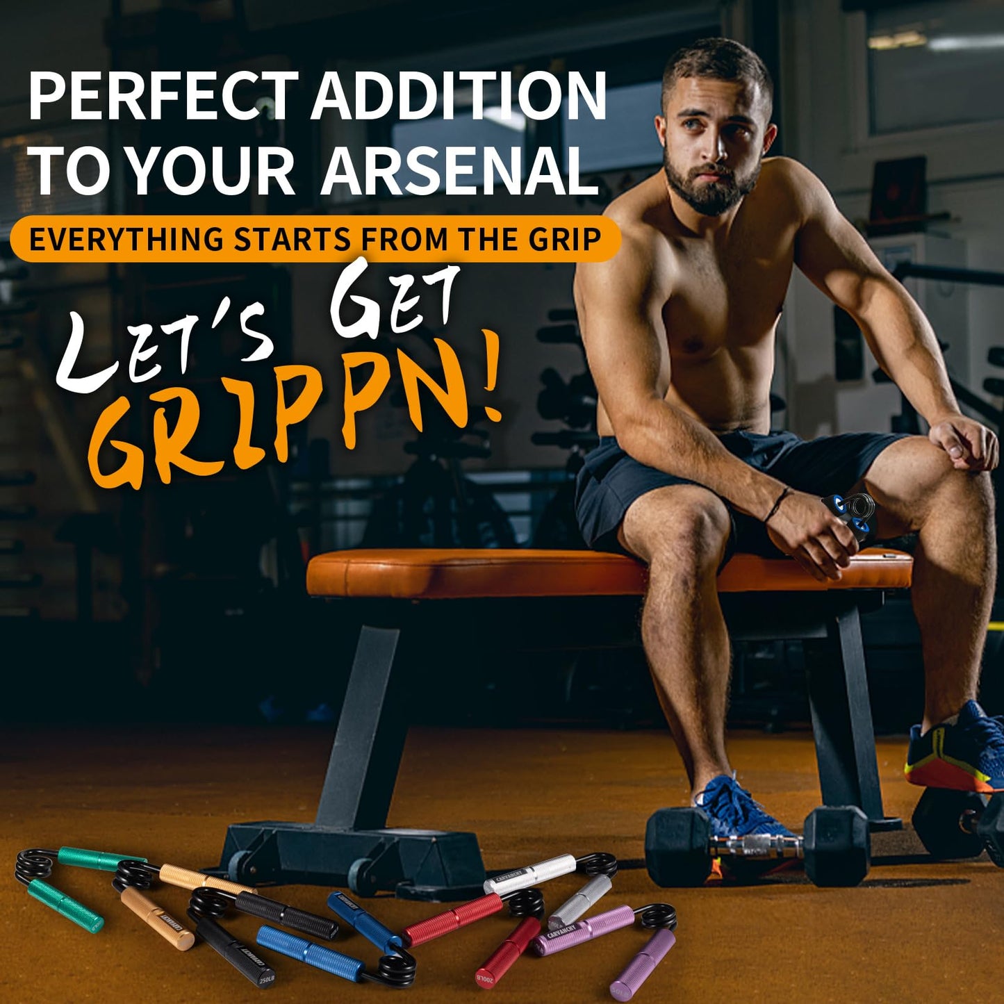 Grip Strength Trainer Set, 50-200LB(4 Pack), Wrist Forearm Strengthener, Metal No Slip, Hand Grip Gripper Strengthener for Strength Training and Exercise, Hand Workout Squeezer Grip Strength