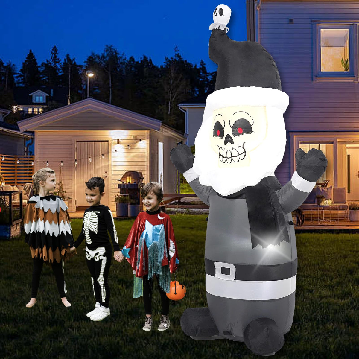 HZGEDJTG 6FT Grey Old Man Outdoor Inflatable Decoration with Built-in LED Lights, Suitable for Holiday Decorations in Yards, Lawns, and Terraces