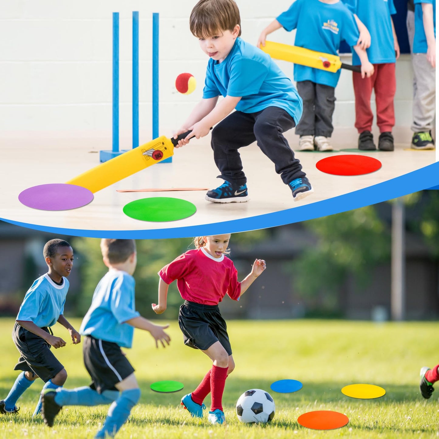 WildTracks 9 inch Spot Markers Flat Field Cones, Non Slip Rubber Agility Markers Flat Field Cones for Soccer Basketball Sports Speed Agility Training （18 pcs）
