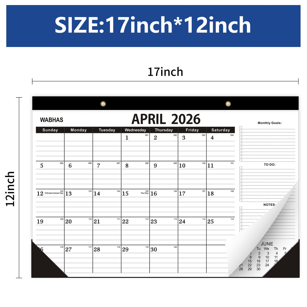 Desk Calendar 2026,April 2026 to September 2027,Desk Calendar 2026-2027 with to-do list,2026 Calendar -18 Months,Calendar 2026-2027-17" x 12" for Home or Office.