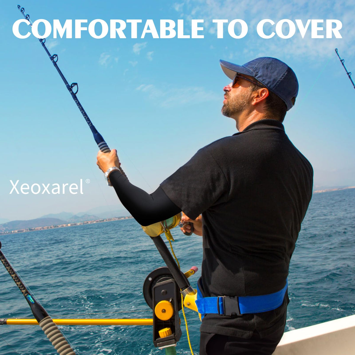 Xeoxarel UV Sun Protection Arm Sleeves - Tattoo Cover Up - UPF 50 Sports Compression Cooling Sleeve for Men & Women Black