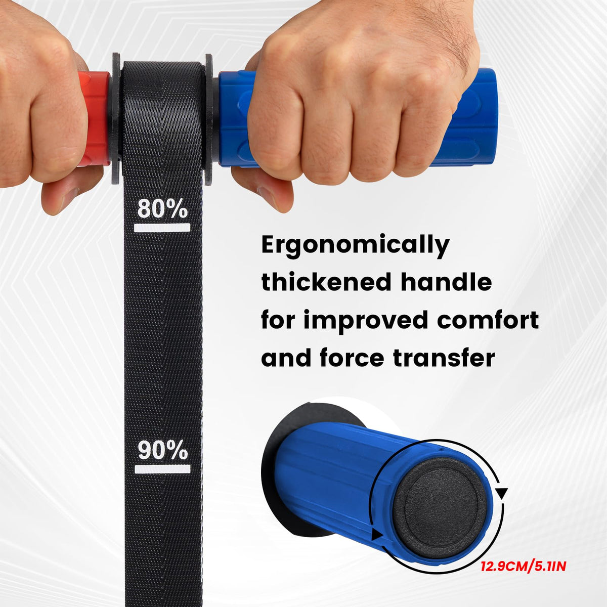 LIZAAL Forearm Strengthener & Wrist Roller，Forearm Exerciser with Thicker Silicone Handle, Forearm Trainer with Heavy-Duty Nylon Strap, Ideal for Muscle building,Grip Strength and Recovery Training - Red & Blue