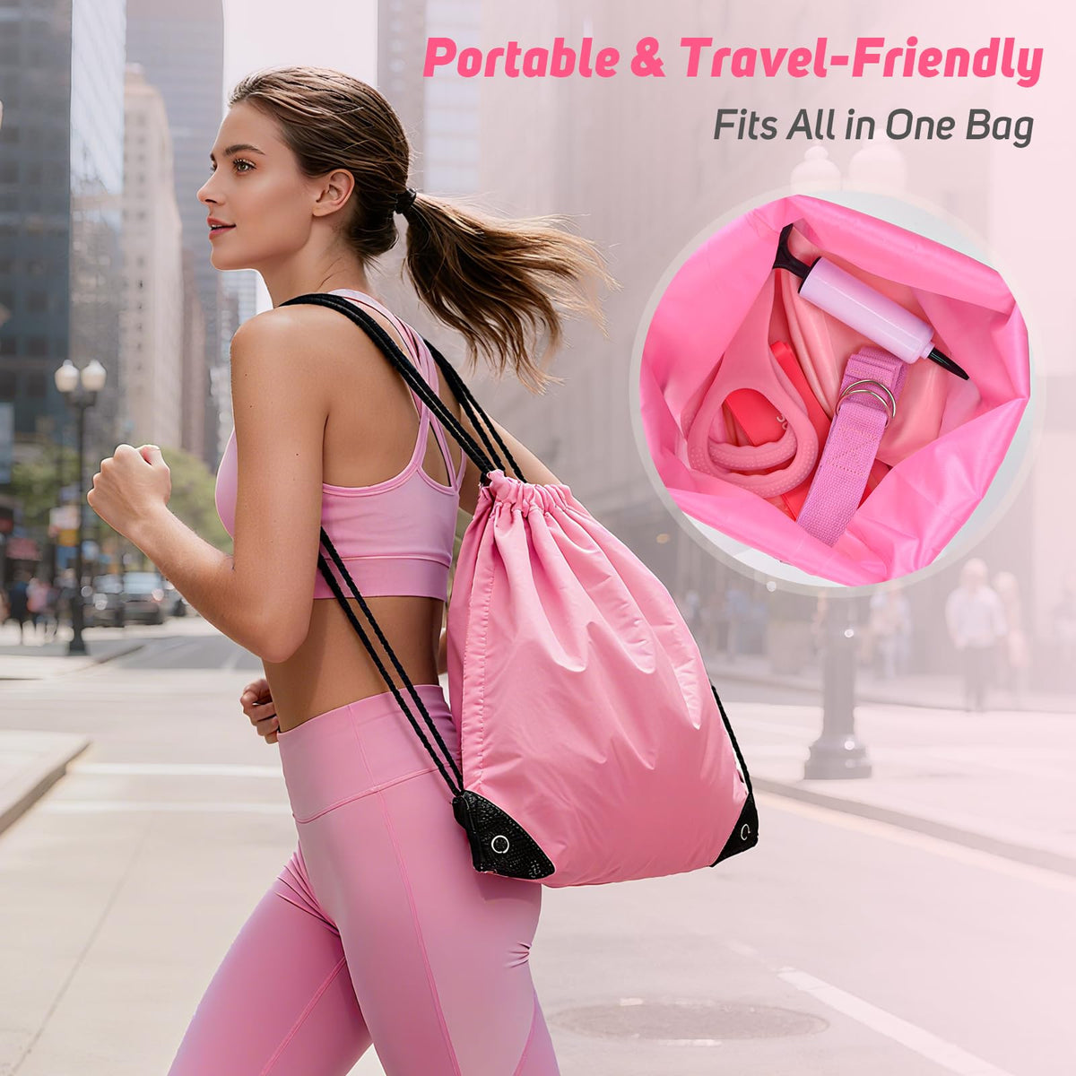 Home Pilates Kit for Women: Pilates Equipment Pilates Ring and Ball Set with Resistance Bands, Core Slider, Foam Roller, Pilates Essentials Kit for Beginner Home Workout, Compact Toning Fitness, Pink
