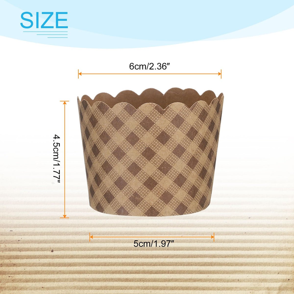 HARFINGTON 150Pcs Paper Baking Cups Small Brown Kraft Paper Muffins Liner Cupcake Greaseproof Disposable Bulk Wrappers for Wedding Birthday Graduation, Plaid