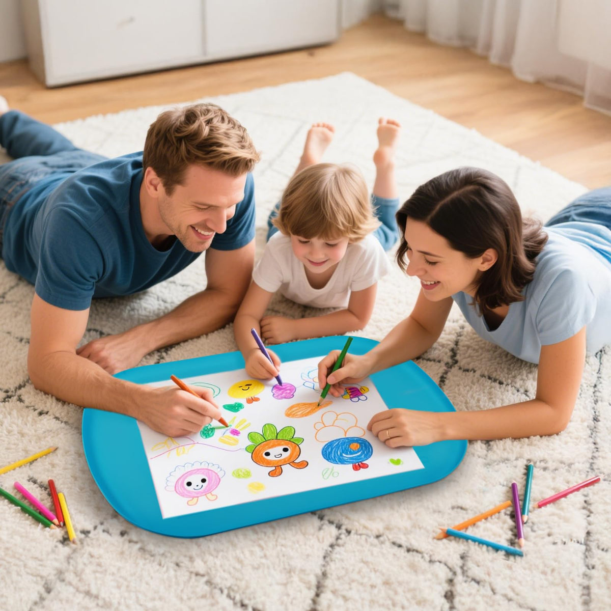 Silicone Art Mats for Kids 24” x 16”, Silicone Craft Mats with Raised Edges, Paint Mats for DIY, Paint, Crafts, Clay, Jewelry-Making (Green)