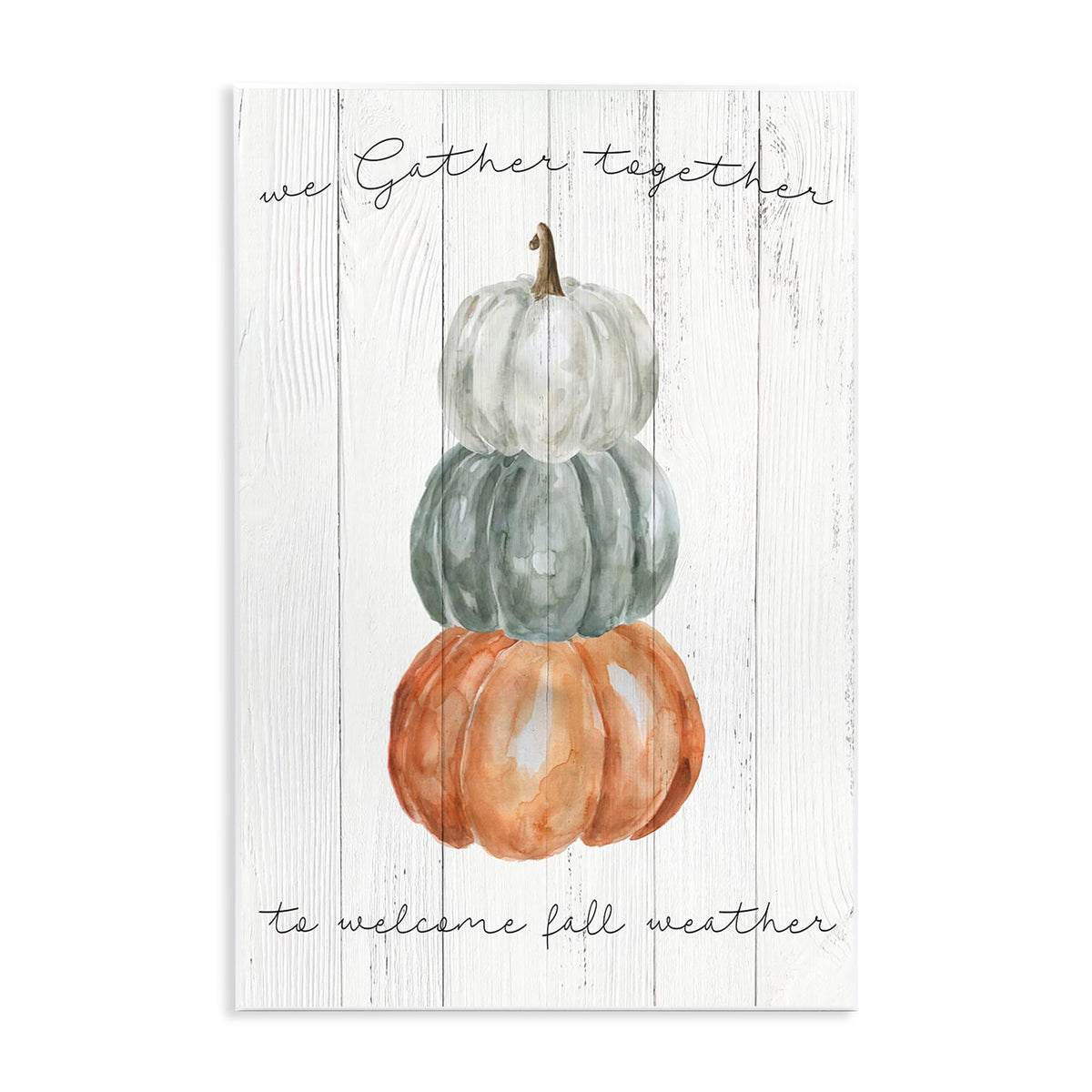 Stupell Industries 'Gather Together Fall Weather Pumpkins ', Wall Plaque Art, 13 x 19 Inches, Easy to Hang and Sturdy, Made in USA, by Livi Finn