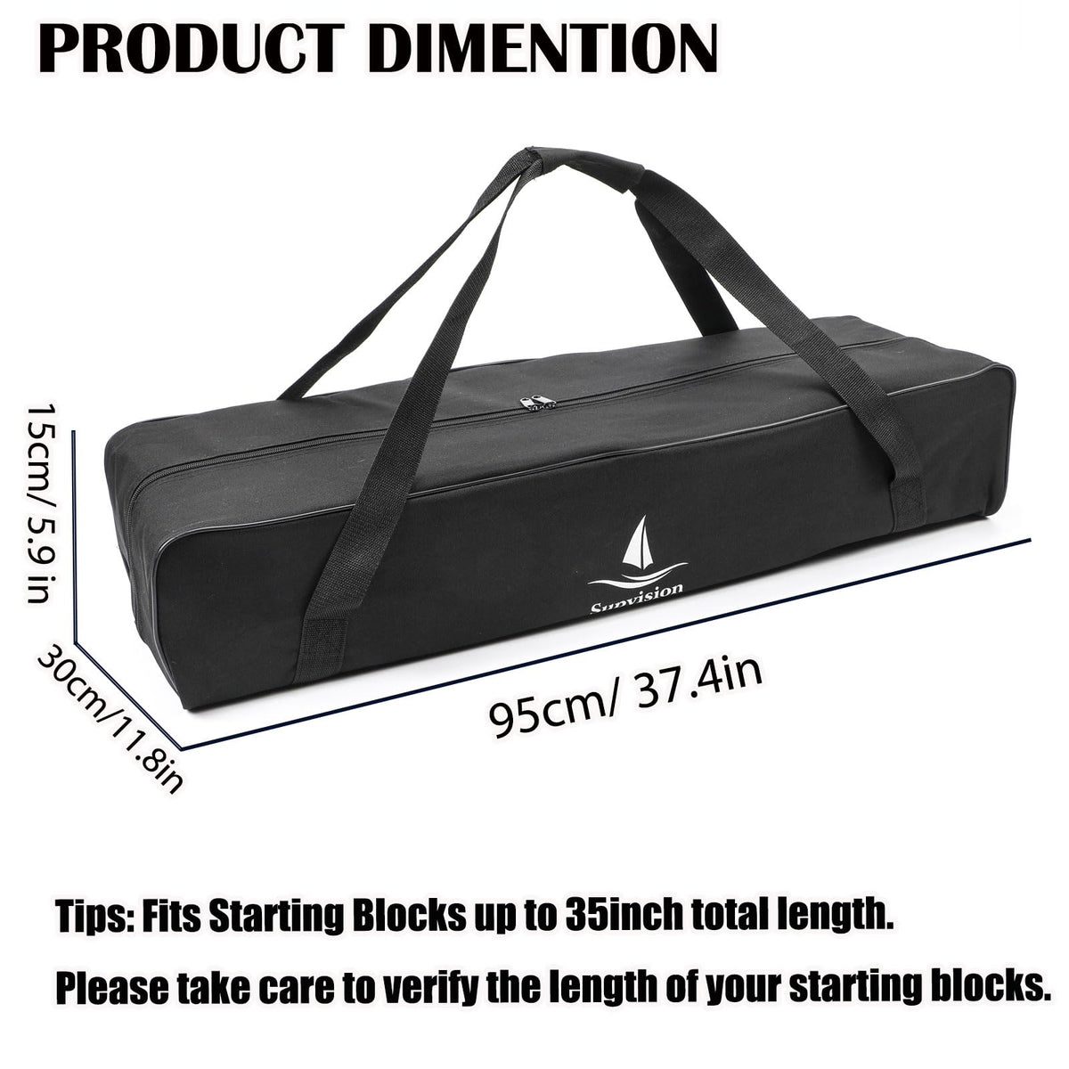 Supvision 37.4in Foldable Duffle Bag Fits Starting Blocks with an Overall Length of Less Than 35 Inches Extra Large Travel DuffelTote GymBag with Zippers and Handles Sports Oxford Cloth Bags