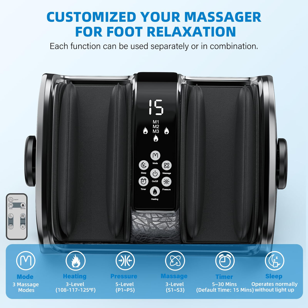 CARESKYpro HSA Eligible FSA Shiatsu Foot Massager with Heat for Neuropathy and Pain Relief, 3 Heat Therapy, 5 Intensity Deep Kneading, Rolling for Calf-Feet-Arm Relaxation, Plantar Fasciitis