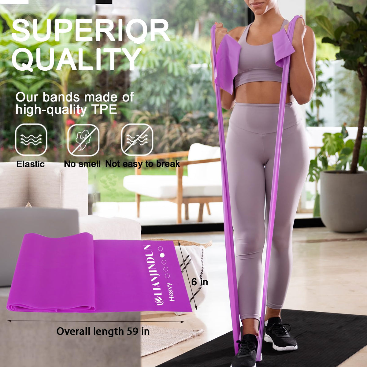 Lianjindun 5 Pcs Professional Resistance Bands. Latex-Free, Pilates Band, Work Out Bands, Stretch Bands for Working Out Women or Men, Exercise Bands Set for Pilates, Physical Therapy, Yoga