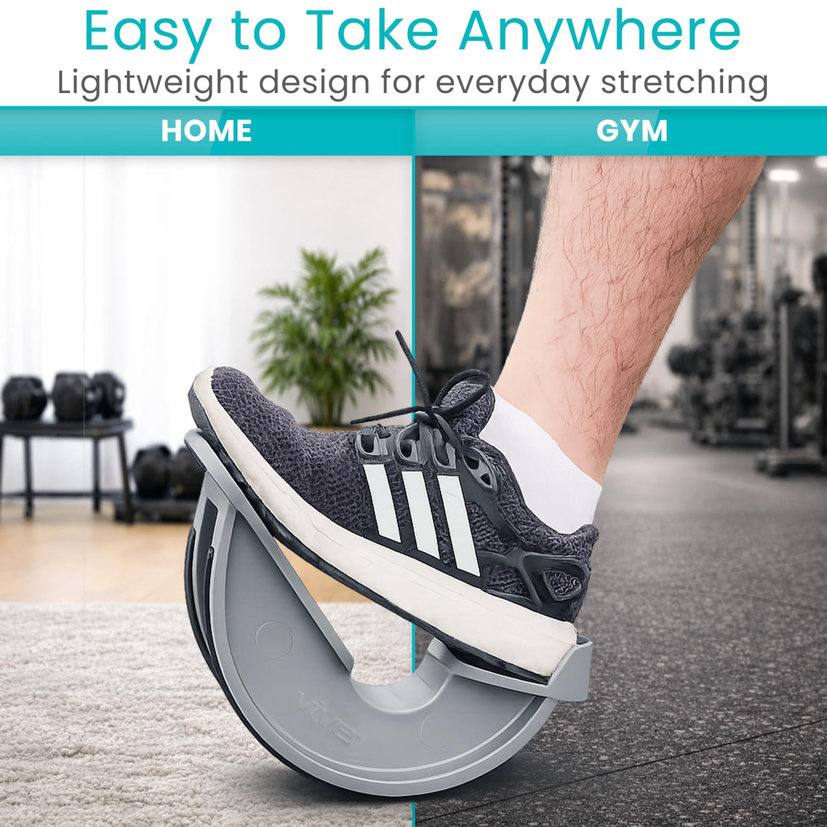 Vive Foot Rocker - Calf Stretcher for Achilles Tendinitis, Heel, Feet, Shin Splint, Plantar Fasciitis Pain Relief - Stretches Strained Leg Muscle - Ankle Wedge Stretch Improves Flexibility (Small)