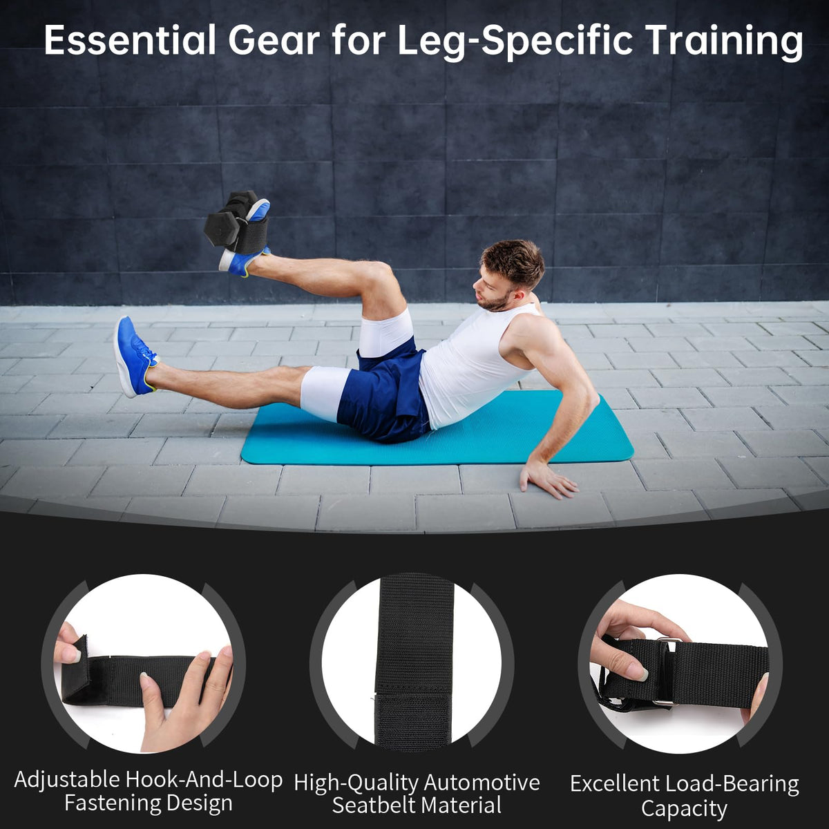 2Pcs Dumbbell Foot Attachment,Foot Weight Strap For Exercise,Adjustable Ankle Straps Leg Lifting Weight Holder For Gym Workouts Strength Training