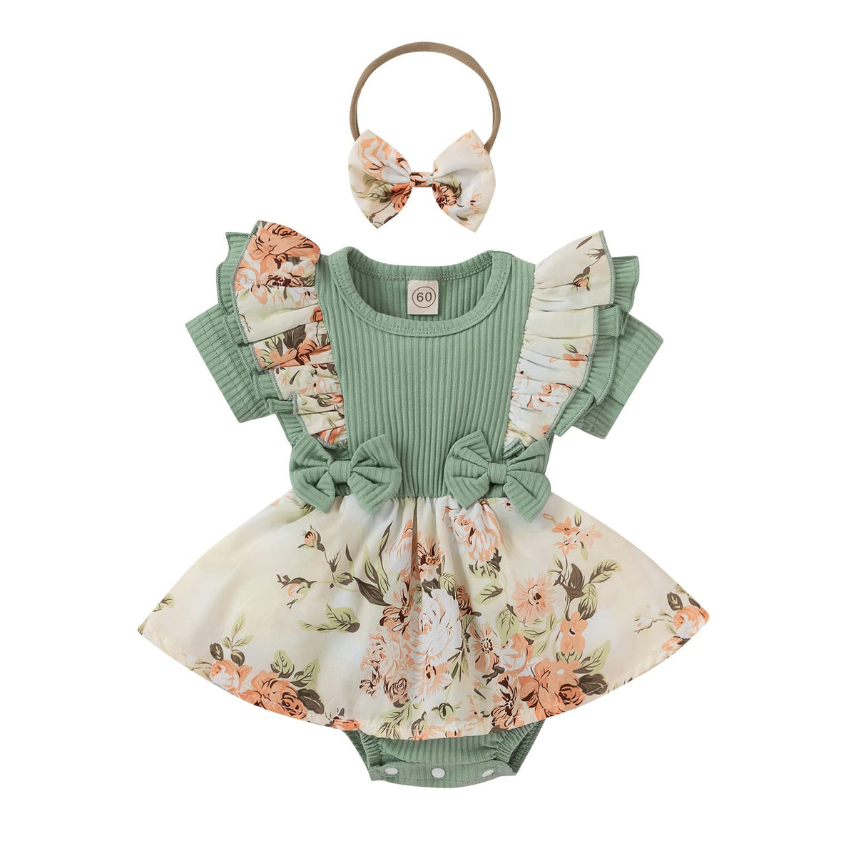 Reborn Baby Doll Clothes Accessories 22 Inch Girl Outfits 2 Pcs Set for 22-24 Inch Reborn Doll&Toddler Girl Doll