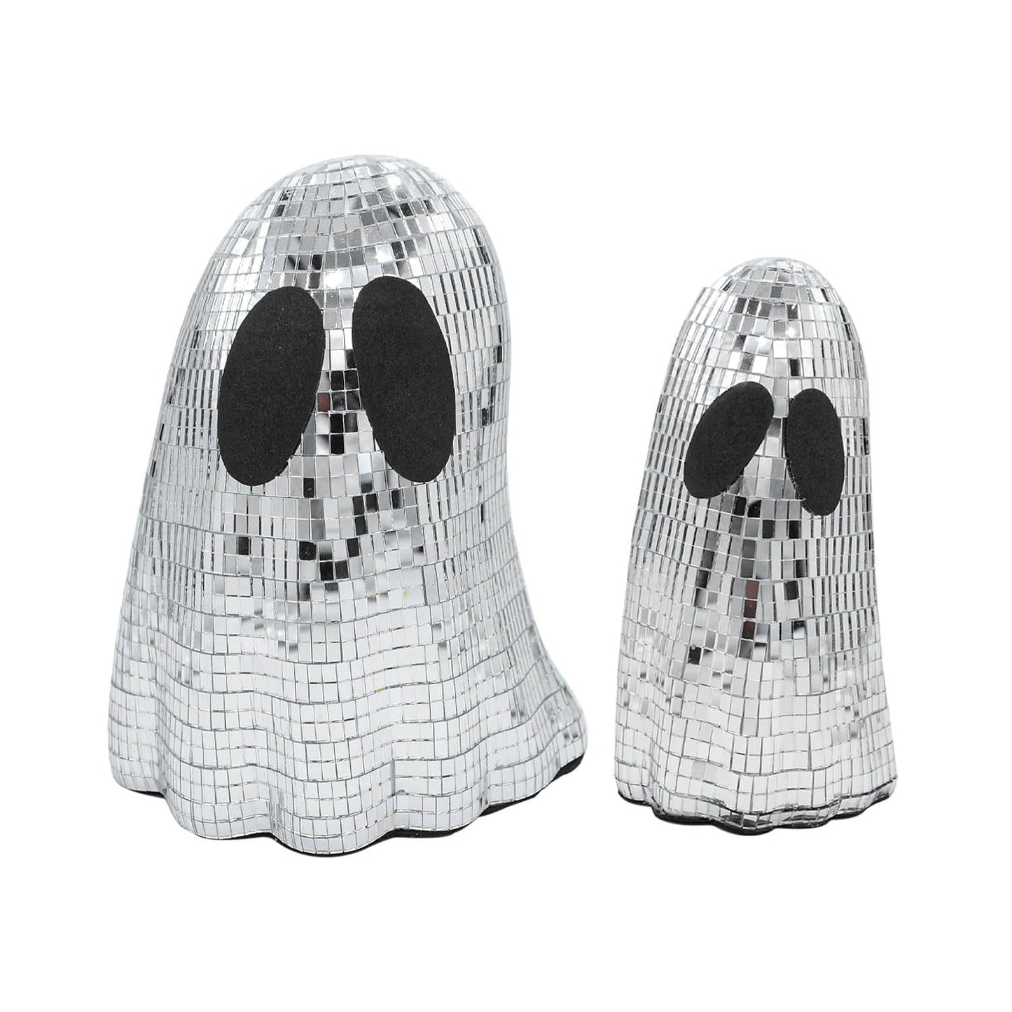 2 Pcs Halloween Disco Ghost Decor Ghost Disco Ball Table Decoration Indoor Glitter Sign Halloween Tiered Tray Decor for Props Home Tabletop Decorations