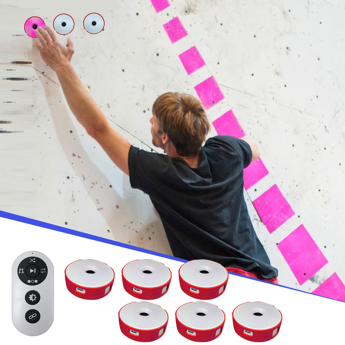 SYWAN Agility Training Lights, Reaction Training Light of 6PCS Sport Agility Light USB Charging, Last 10 Hours, 10cm Height Sensing Distance, 4 Light Color, 4 Mode, 270 Degree Viewable Angle
