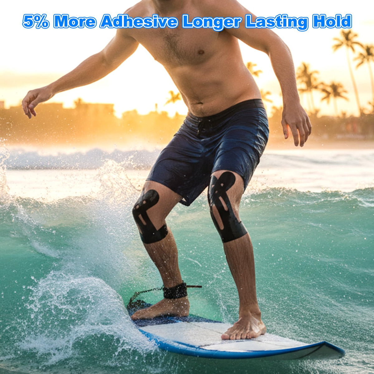 10 Pcs Precut Kinesiology Tape for Knees Knee Tape for Pain Relief Support Elastic Waterproof Sports Tapes Breathable Pre Cut Athletic Tapes for Workout Recovery Sports