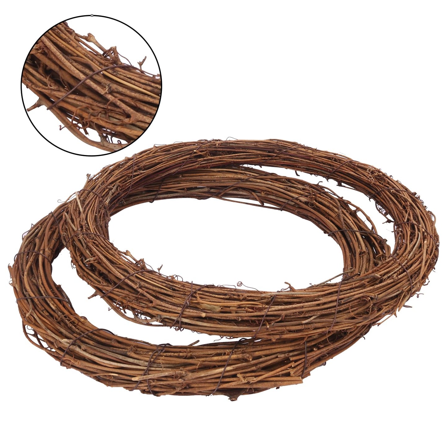 KUKLIPJIM 7 Pcs 10 Inch Natural Grapevine Wreath Set, Hand-Woven Vine Branch Wreaths for DIY Crafts, Christmas Decorations, Home & Event Styling