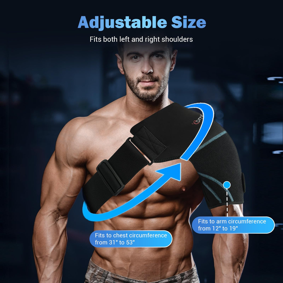Comfytemp Shoulder Ice Pack Wrap Shoulder Brace, Gel Cold Compression Sleeve for Injuries Reusable Arm Rotator Cuff Pain Relief, Therapy Recovery Items for Men Women, 2 Gel Ice Packs
