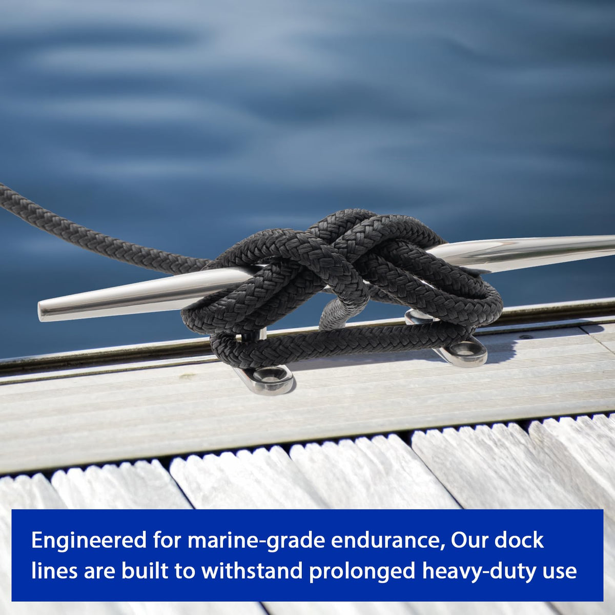 Boat Dock Lines Marine Rope - 5/8" x 15ft with Pre-Spliced 15" Loop Double Braided Nylon Ropes Bumper Tie Mooring Line for Boats Docking Pontoon Boating Accessories - 4 Pack