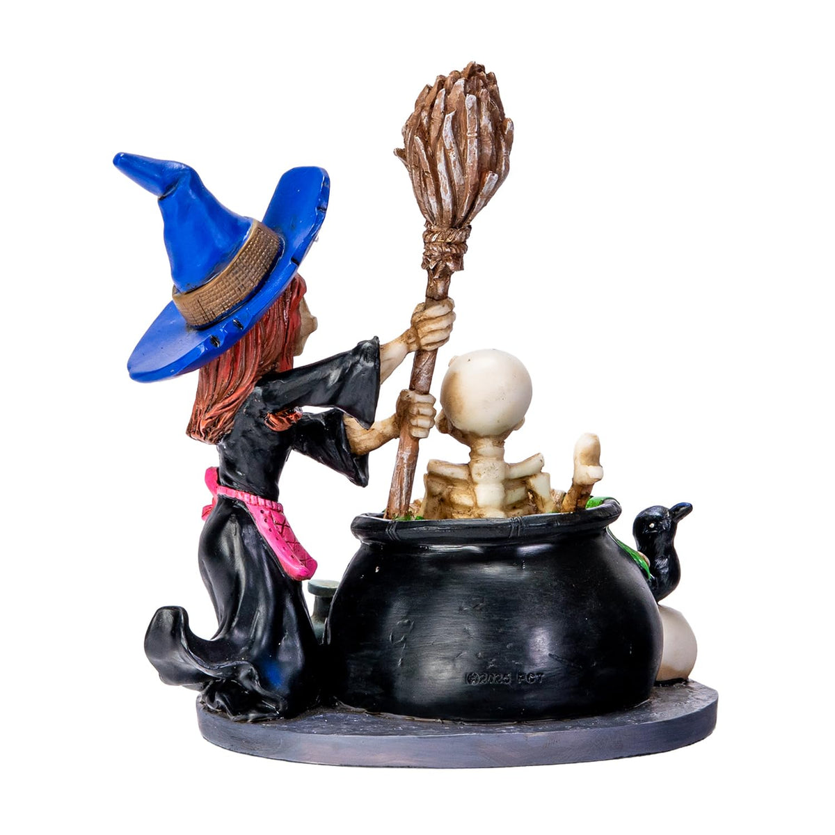 Pacific Giftware Bewitching Kitchen Halloween Witch Skeleton Cauldron Figurine by David Lozeau, Spooky Cute Gothic Decorative Statue, Hand-Painted Resin Decor, Collectible Halloween Accent 6" H