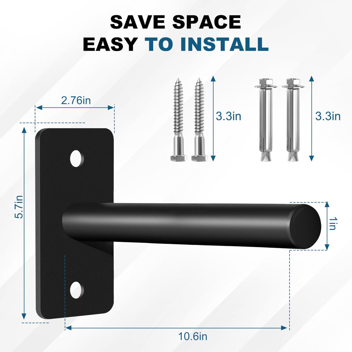 EVERYMATE Weight Plate Rack, Wall Mount Weight Plate Holder for Bumper Plates, Max Weight Capacity 330 lb, Home Gym Organizer