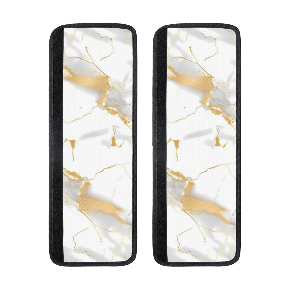Refrigerator Door Handle Covers Set of 2 - White Marble Print Gold Texture - Washable Kitchen Appliance Handle Covers for Microwave Stove Oven Dishwasher Fridge Handle Protector