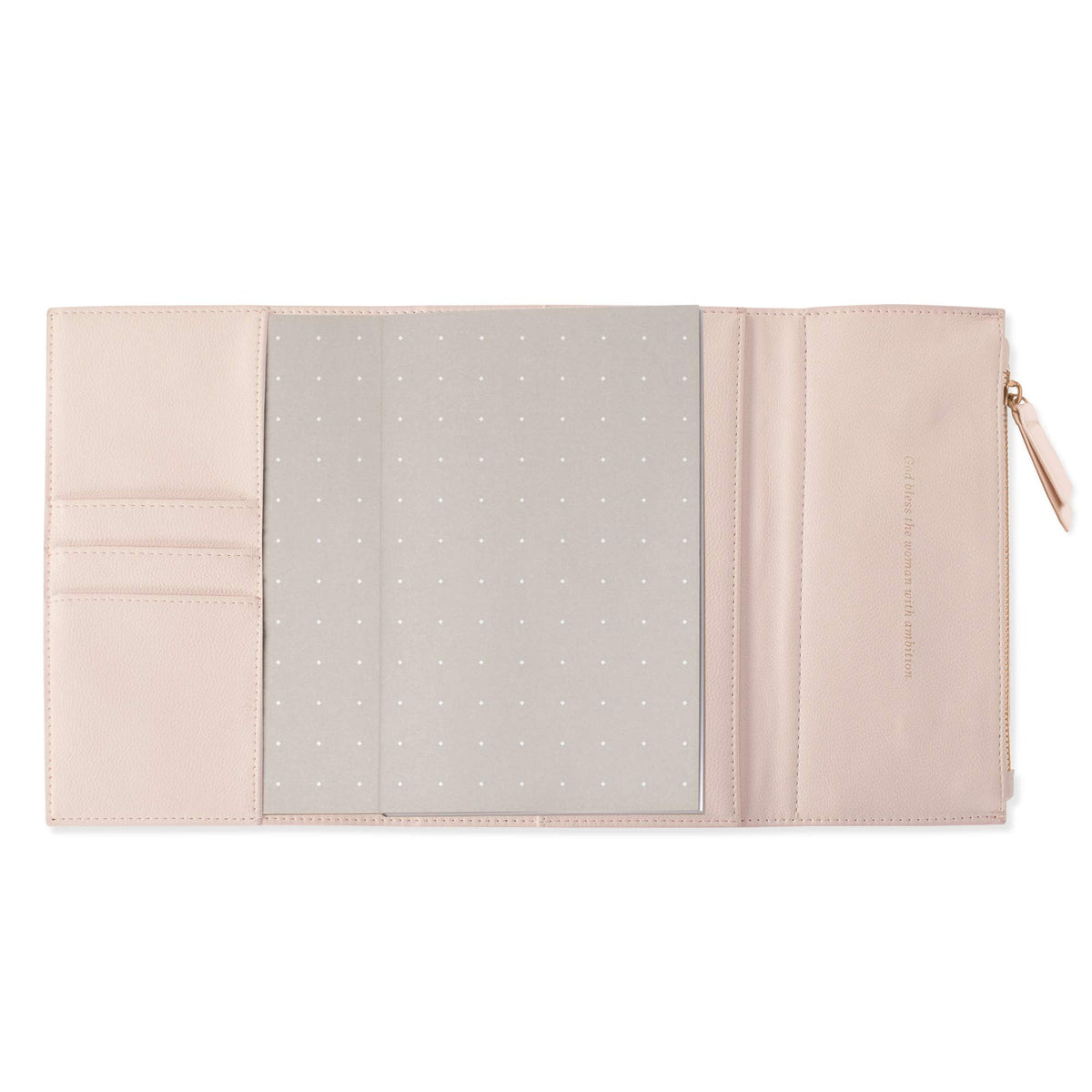 Fringe Vegan Leather Clutch Paperback Journal Encased In Soft Cover with Zippered Pouch Flap Closure, 240 Lined Sheets 6 x 8.5 Inches, Blush (135006)