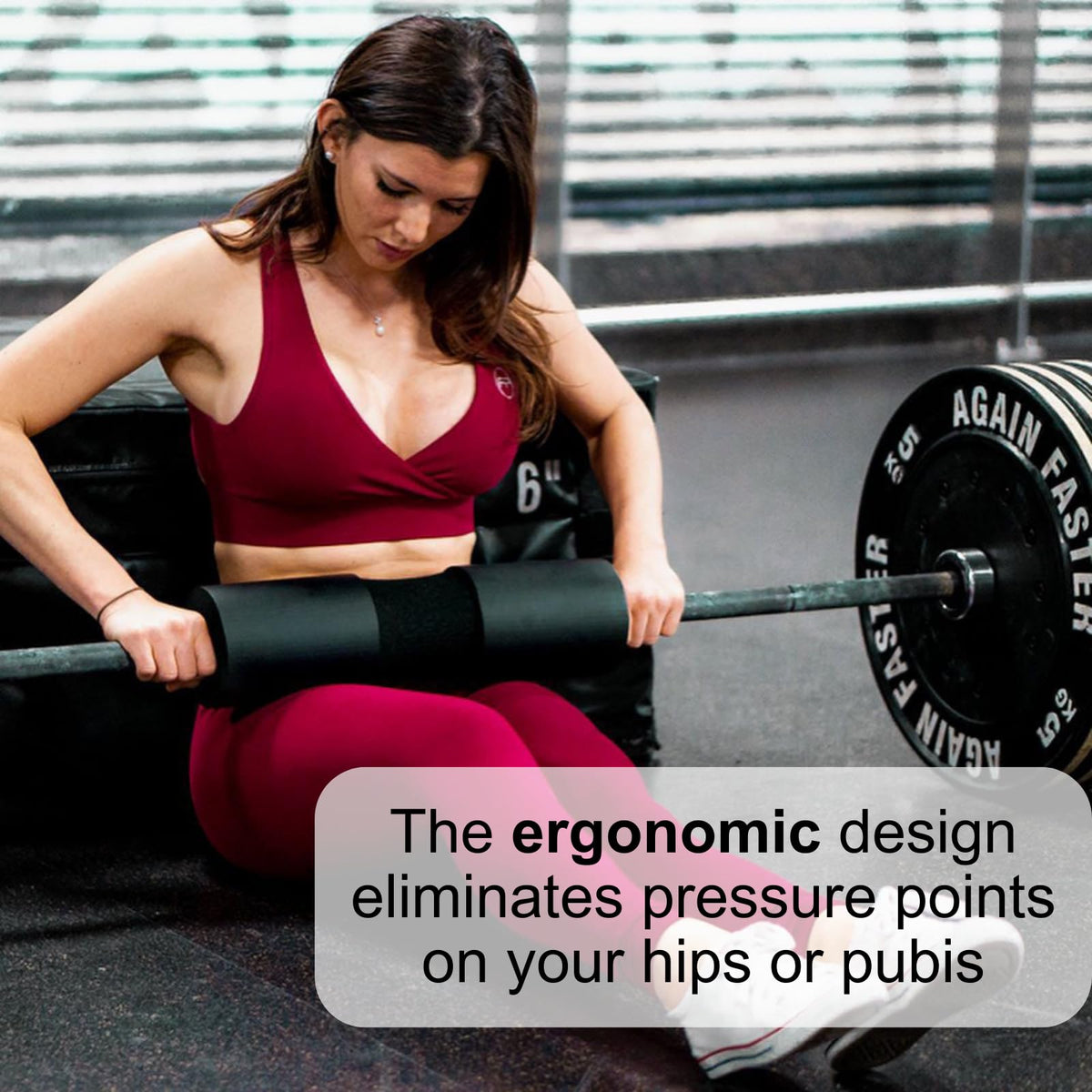 NuFit Squat & Hip Thrust Pad for Leg Day - Home Gym Barbell Pad for Squats & Lunges - Neck & Shoulder Support, Booty Work Secure and Stable - Dense padding for Comfy Glute Bridges, Smith Machine and Olympic Bar