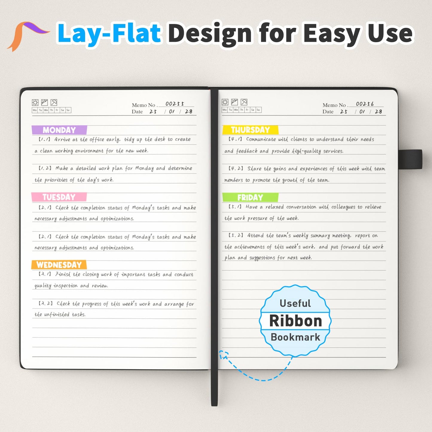 Oucaru Lined Journal Notebook, 4 Pack, 180 Pages, A5 Journals for Writing, 100 GSM Thick Paper, Small Notebooks Daily Journal for Women Men Work, Business, School, Travel Supplies