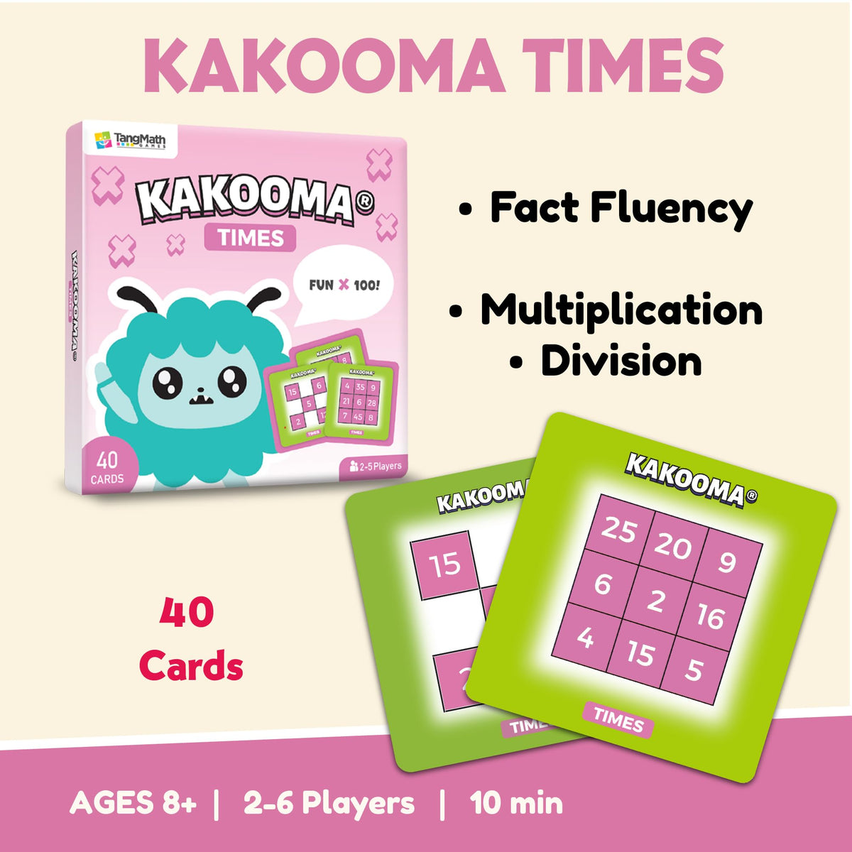 Kakooma Times – Multiplication & Division Puzzle Game – Boost Fact Fluency & Accuracy – Grades 3-6 Math Fun