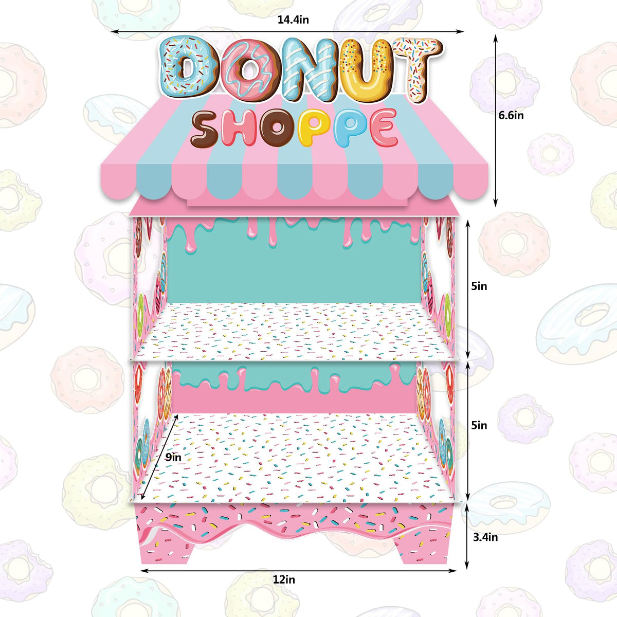 KALEFO Donut Birthday Party Decorations Stand for Dessert Table Decoration Supplies Favors Cupcake Decor