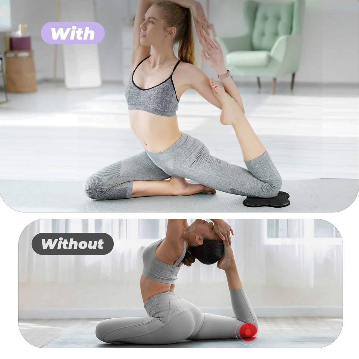 Yes4All Extra-Thick Yoga Knee Pads 2-Pack – 13/16-Inch Cushioned Support for Knees & Elbows – Non-Slip Foam Pads for Yoga, Pilates, Floor Workouts, Stretching, Joint Comfort, Portable Waterproof Design
