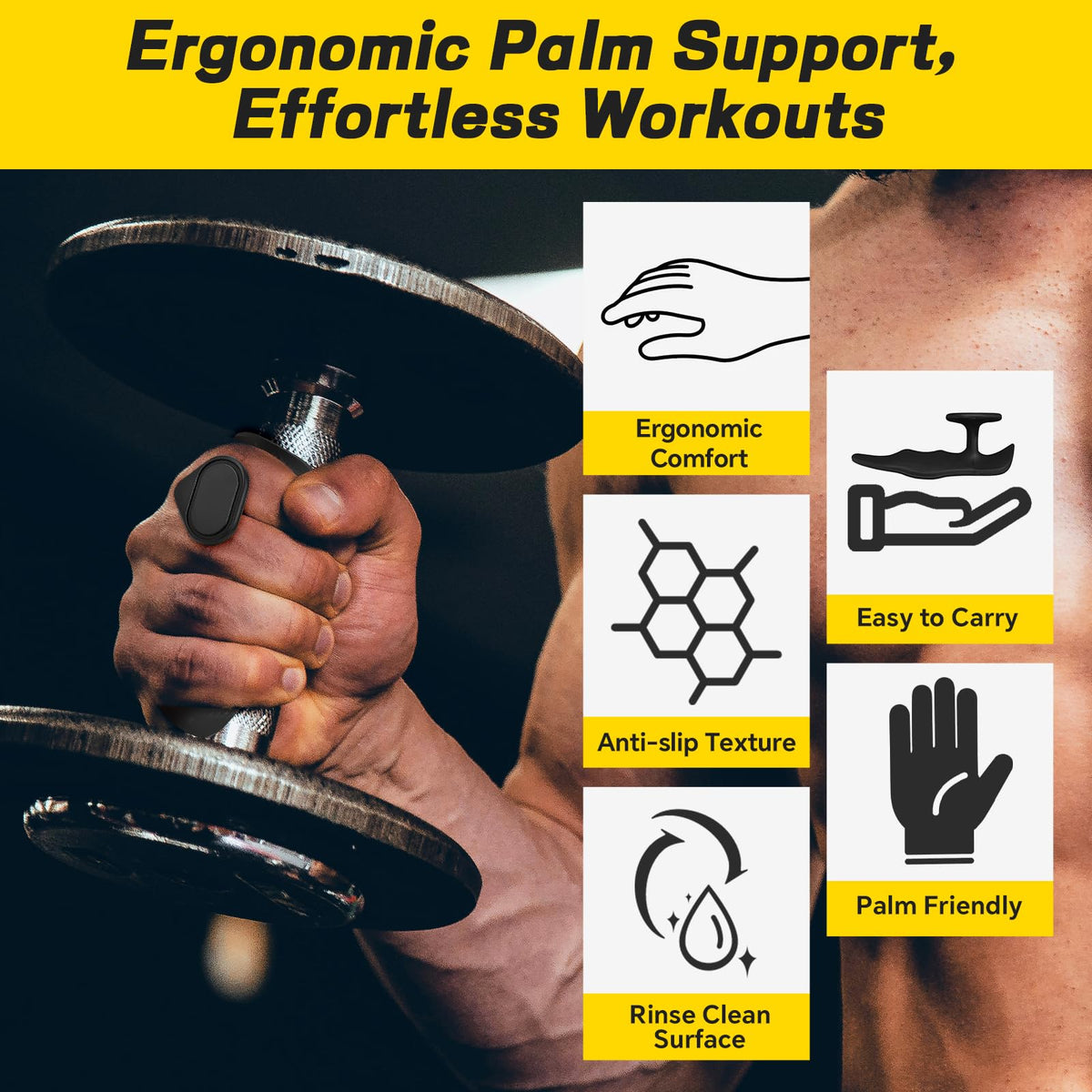 HUAFA Anti-Slip Workout Grips, Gym Grips Weight Lifting Grips Pads，Ergonomics Weight Lifting Gloves for Men Women Deadlift, Fitness Training and Exercise, Gym Grips Pads for Palm Protection(Blue)