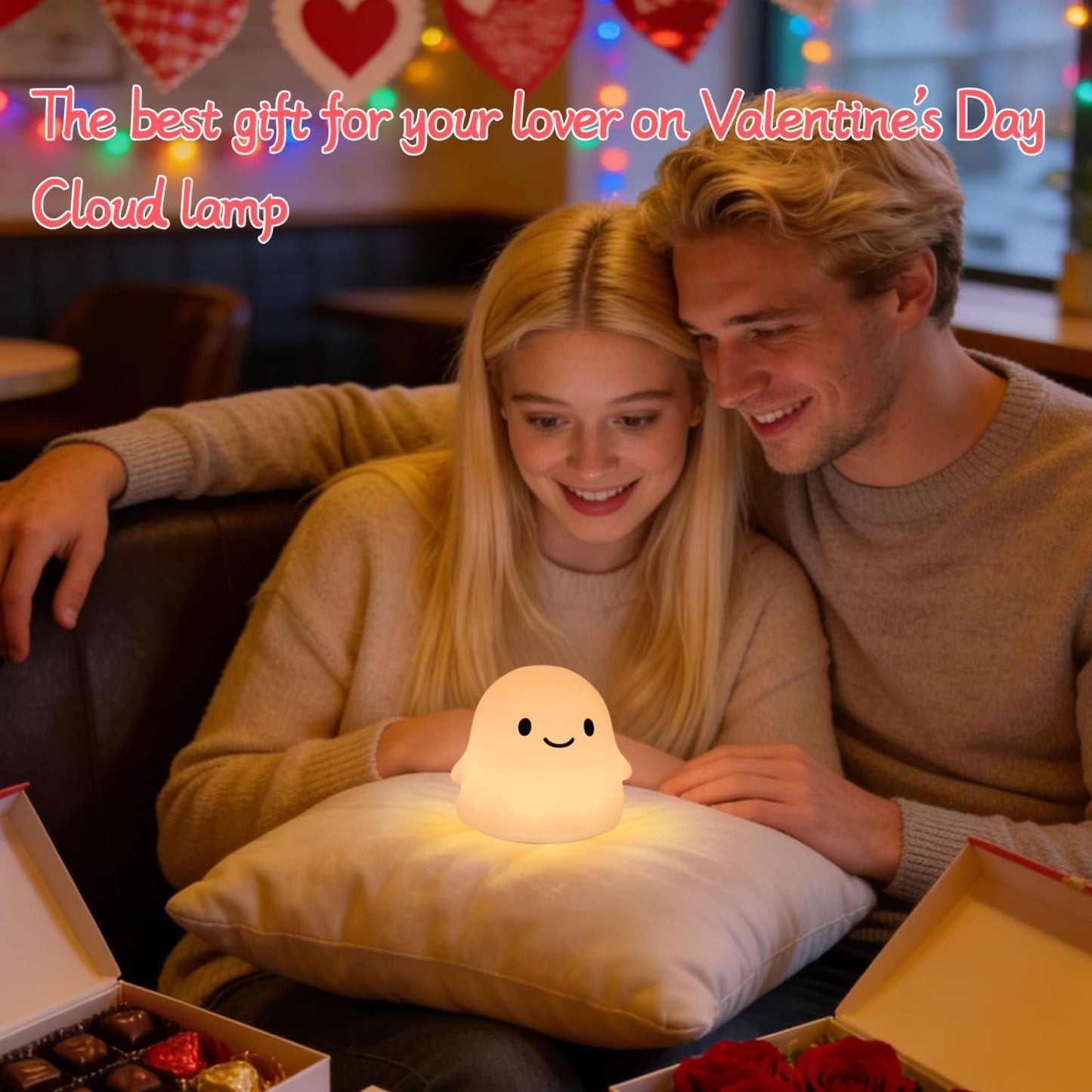 Rytinazzz Halloween Ghost Night Light, 50-Hour Battery & Pat Control, Cute Squishy Lamp for Kids Room Decor, USB Rechargeable with Timer, Cute Home Decor