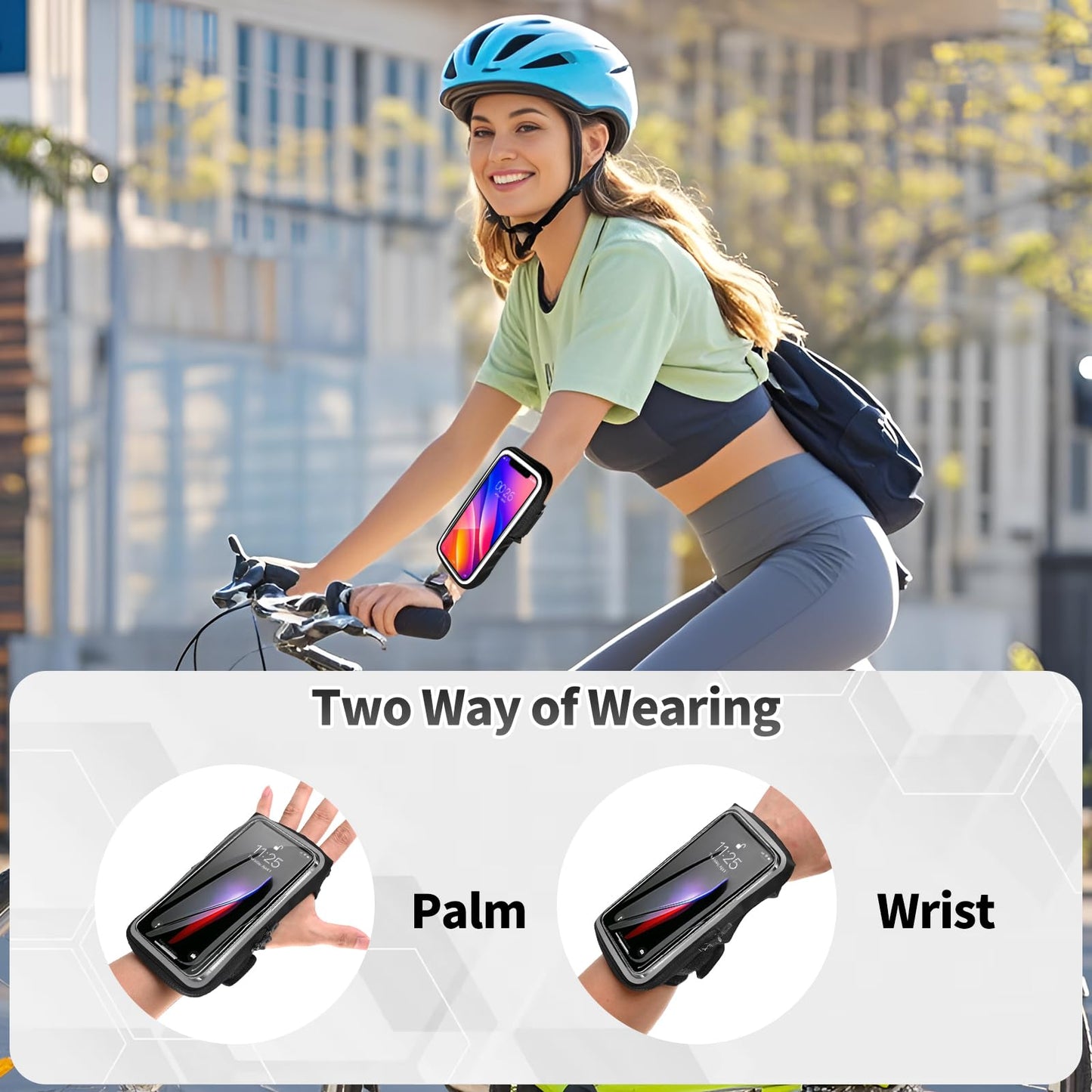 Kebrela Wristband Phone Holder for Running, Forearm Armbands, Running Armband with Card Slot for iPhone Pro Max Plus (16/15/14/13/12/11/X/XR), for Galaxy S24/S10, Cell Phone Holder Up to 7.0'' Phone