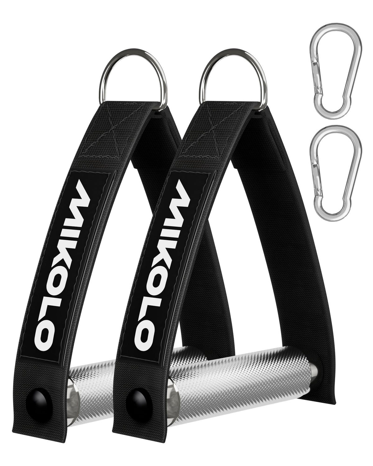 Mikolo Aluminum Alloy Cable Machine Handles, Exercise Handles D Handle Cable Attachments for Gym, Durable Cable Machine Attachment for Cable Crossover Training (with Bearing and 15mm Steel Tubing)
