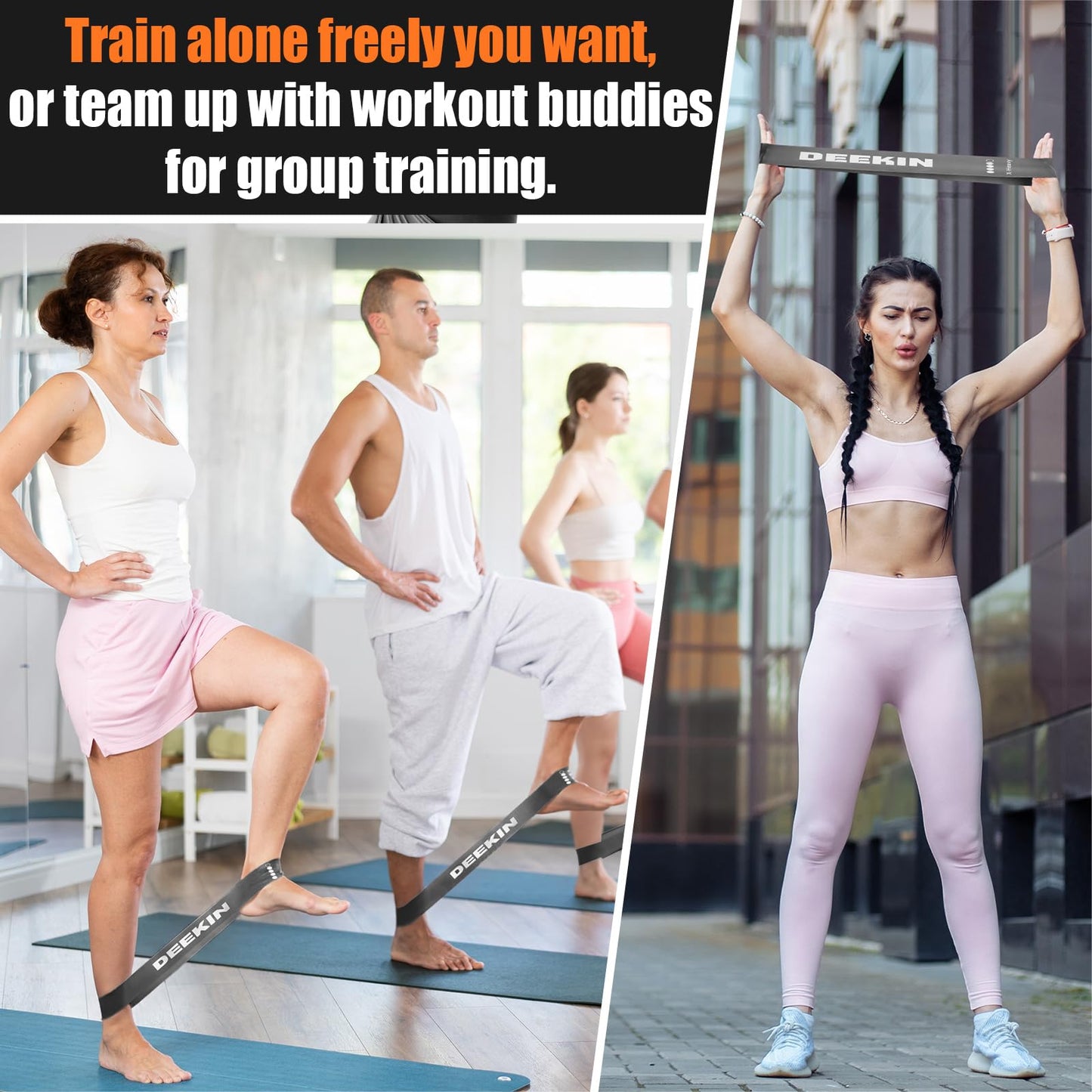 DEEKIN 20 Pcs Resistance Bands Bulk Loop Resistance Exercise Bands for Working Out Stretch Yoga Starter Set Elastic Exercise Fitness Band Equipment for Home Fitness, Gym, Yoga(Dark Gray,40-50LBS)